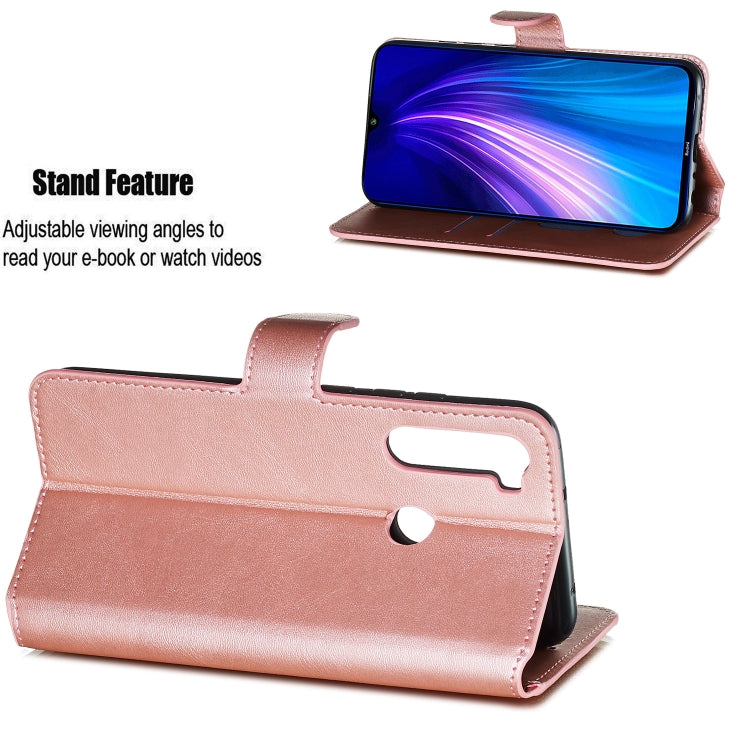 For Xiaomi Redmi Note 8 Solid Color Buckle Horizontal Flip Leather Case with Wallet & Holder & Card Slots