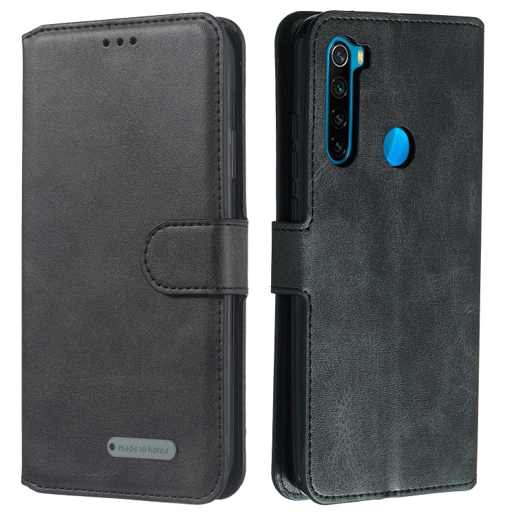 For Xiaomi Redmi Note 8 Solid Color Buckle Horizontal Flip Leather Case with Wallet & Holder & Card Slots