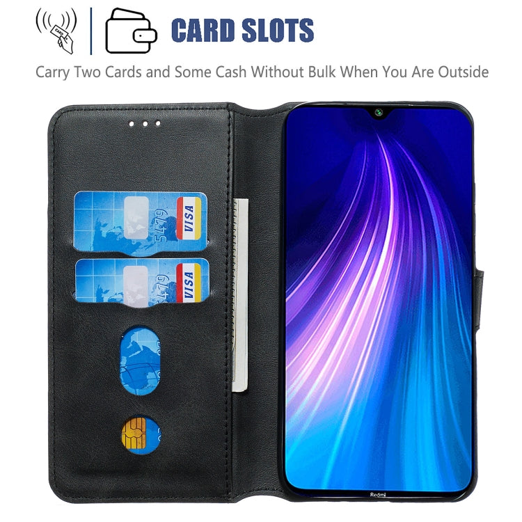 For Xiaomi Redmi Note 8 Solid Color Buckle Horizontal Flip Leather Case with Wallet & Holder & Card Slots