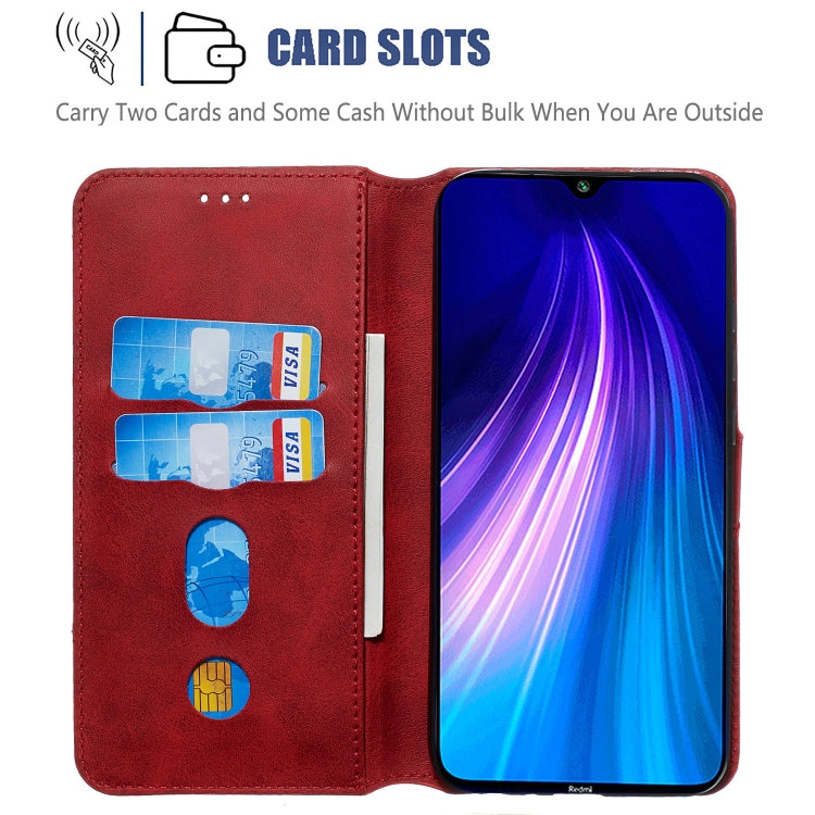 For Xiaomi Redmi Note 8 Solid Color Buckle Horizontal Flip Leather Case with Wallet & Holder & Card Slots