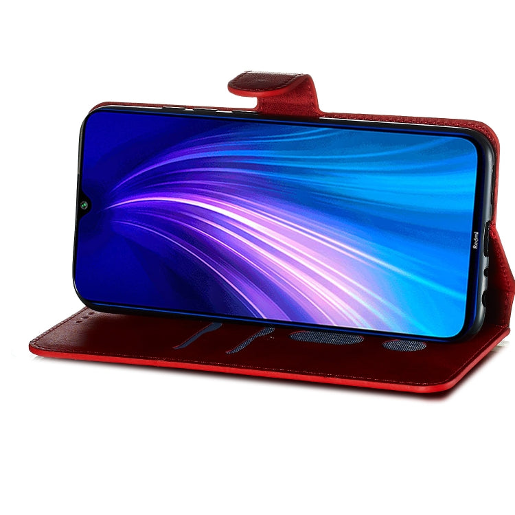 For Xiaomi Redmi Note 8 Solid Color Buckle Horizontal Flip Leather Case with Wallet & Holder & Card Slots