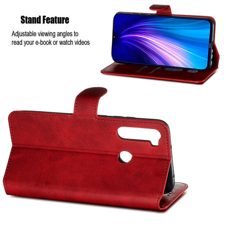 For Xiaomi Redmi Note 8 Solid Color Buckle Horizontal Flip Leather Case with Wallet & Holder & Card Slots