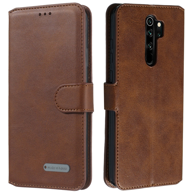 For Xiaomi Redmi Note 8 Pro Solid Color Buckle Horizontal Flip Leather Case with Wallet & Holder & Card Slots