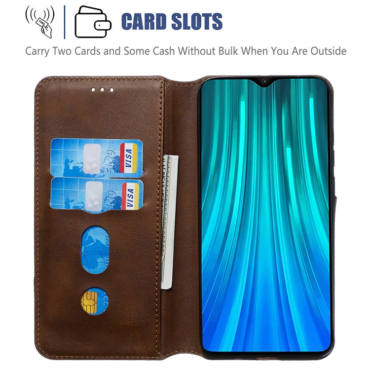 For Xiaomi Redmi Note 8 Pro Solid Color Buckle Horizontal Flip Leather Case with Wallet & Holder & Card Slots
