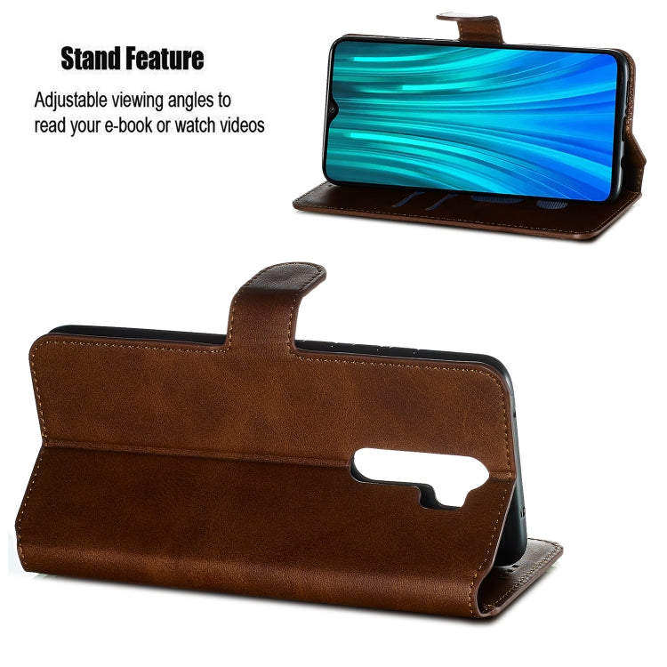 For Xiaomi Redmi Note 8 Pro Solid Color Buckle Horizontal Flip Leather Case with Wallet & Holder & Card Slots