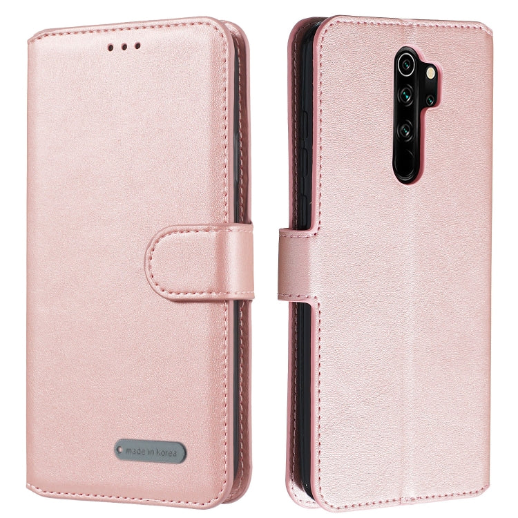 For Xiaomi Redmi Note 8 Pro Solid Color Buckle Horizontal Flip Leather Case with Wallet & Holder & Card Slots