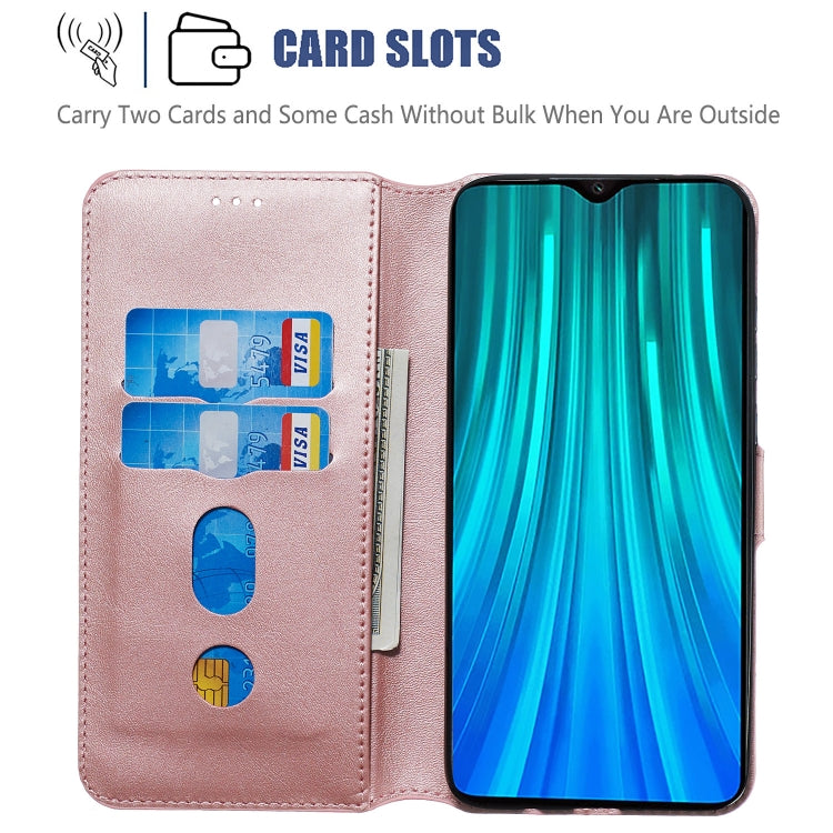For Xiaomi Redmi Note 8 Pro Solid Color Buckle Horizontal Flip Leather Case with Wallet & Holder & Card Slots