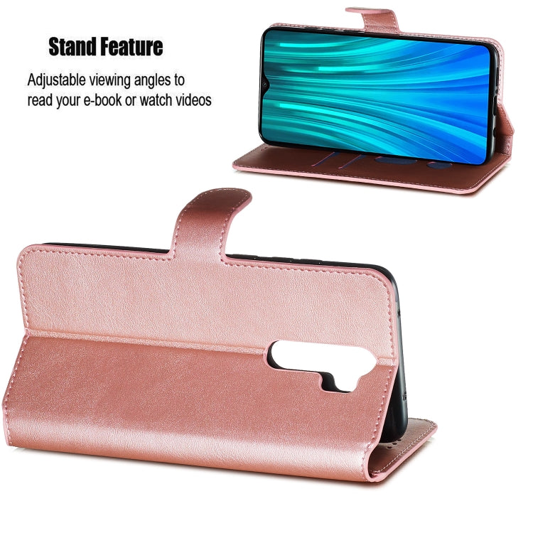 For Xiaomi Redmi Note 8 Pro Solid Color Buckle Horizontal Flip Leather Case with Wallet & Holder & Card Slots