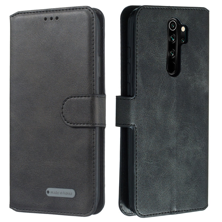 For Xiaomi Redmi Note 8 Pro Solid Color Buckle Horizontal Flip Leather Case with Wallet & Holder & Card Slots