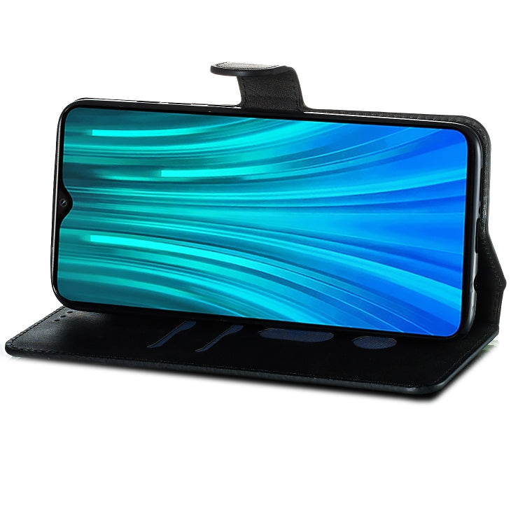 For Xiaomi Redmi Note 8 Pro Solid Color Buckle Horizontal Flip Leather Case with Wallet & Holder & Card Slots