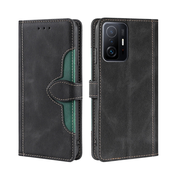 For Xiaomi Mi 11T Skin Feel Straw Hat Magnetic Buckle Horizontal Flip PU Leather Case with Holder & Card Slots & Wallet