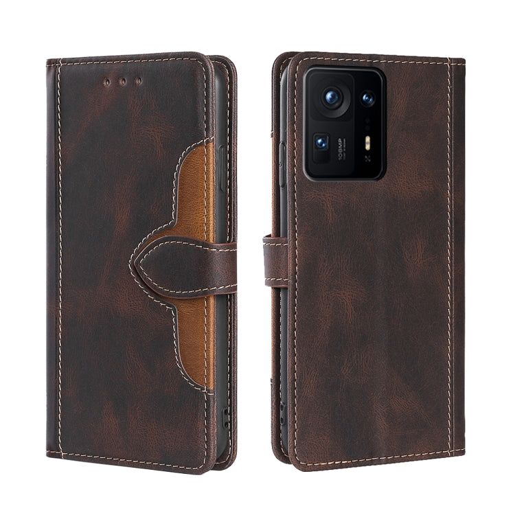 For Xiaomi Mix 4 Skin Feel Straw Hat Magnetic Buckle Horizontal Flip PU Leather Case with Holder & Card Slots & Wallet
