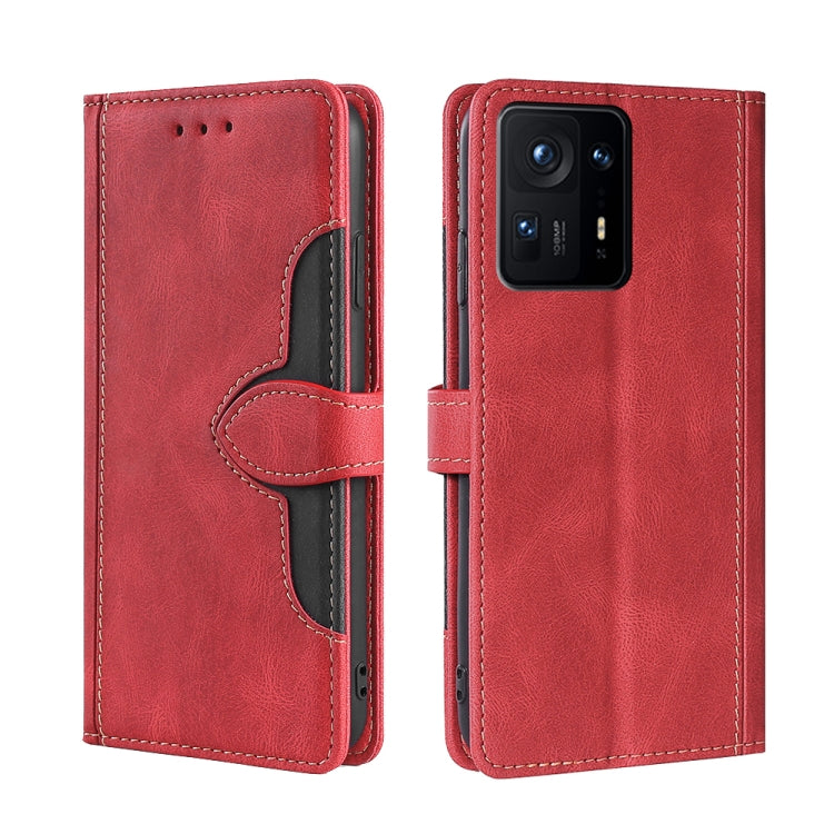 For Xiaomi Mix 4 Skin Feel Straw Hat Magnetic Buckle Horizontal Flip PU Leather Case with Holder & Card Slots & Wallet