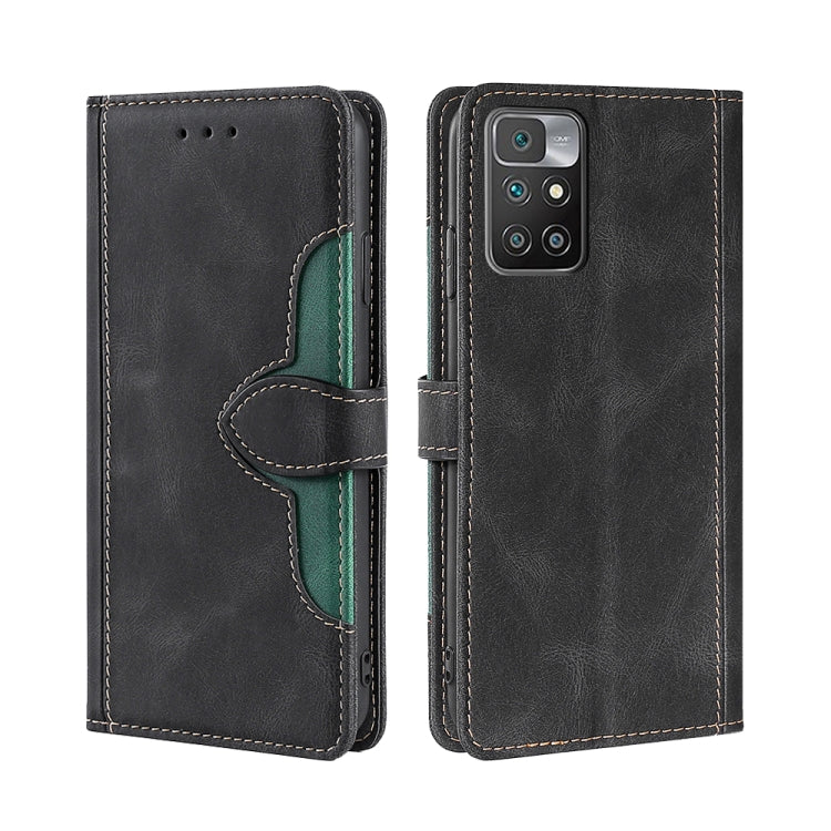 For Xiaomi Redmi 10 Skin Feel Straw Hat Magnetic Buckle Horizontal Flip PU Leather Case with Holder & Card Slots & Wallet