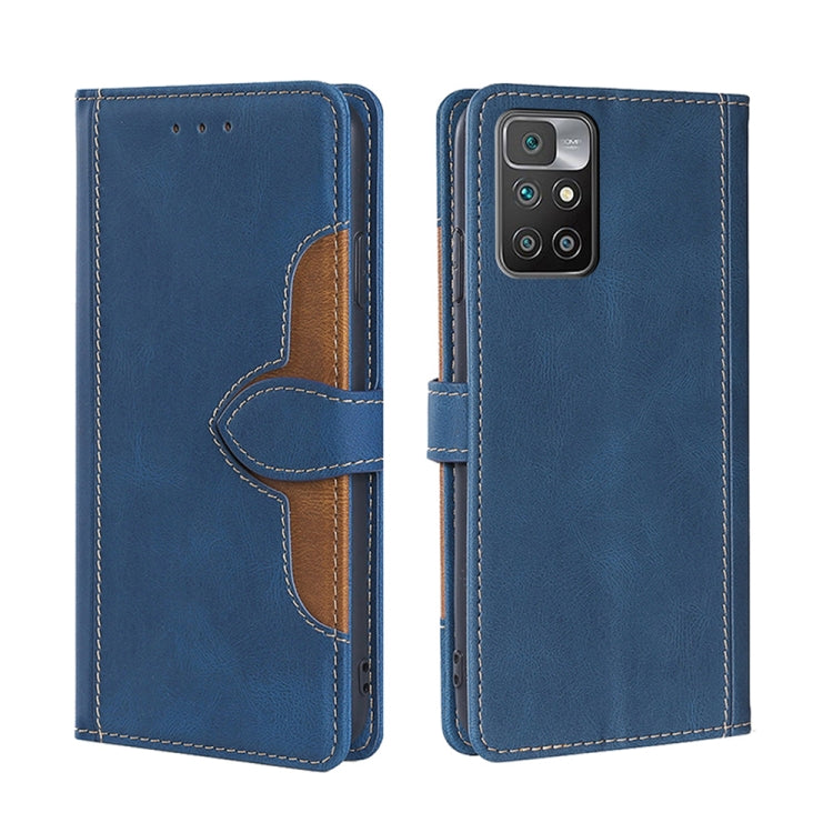 For Xiaomi Redmi 10 Skin Feel Straw Hat Magnetic Buckle Horizontal Flip PU Leather Case with Holder & Card Slots & Wallet