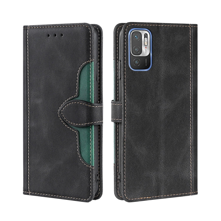 For Xiaomi Redmi Note 10 5G / Poco M3 Pro 5G Skin Feel Straw Hat Magnetic Buckle Horizontal Flip PU Leather Case with Holder & Card Slots & Wallet