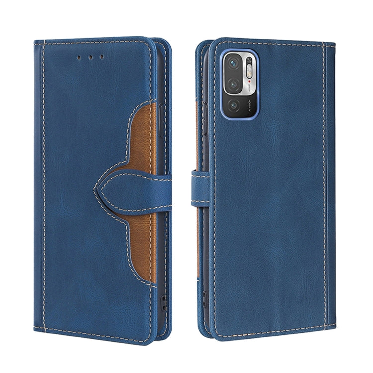 For Xiaomi Redmi Note 10 5G / Poco M3 Pro 5G Skin Feel Straw Hat Magnetic Buckle Horizontal Flip PU Leather Case with Holder & Card Slots & Wallet