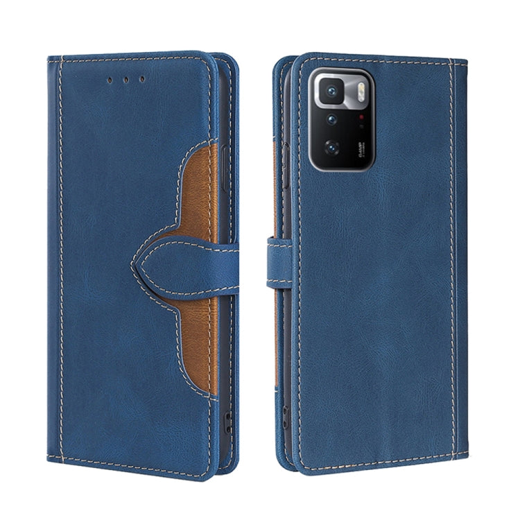 For Xiaomi Redmi Note 10 Pro 5G Skin Feel Straw Hat Magnetic Buckle Horizontal Flip PU Leather Case with Holder & Card Slots & Wallet