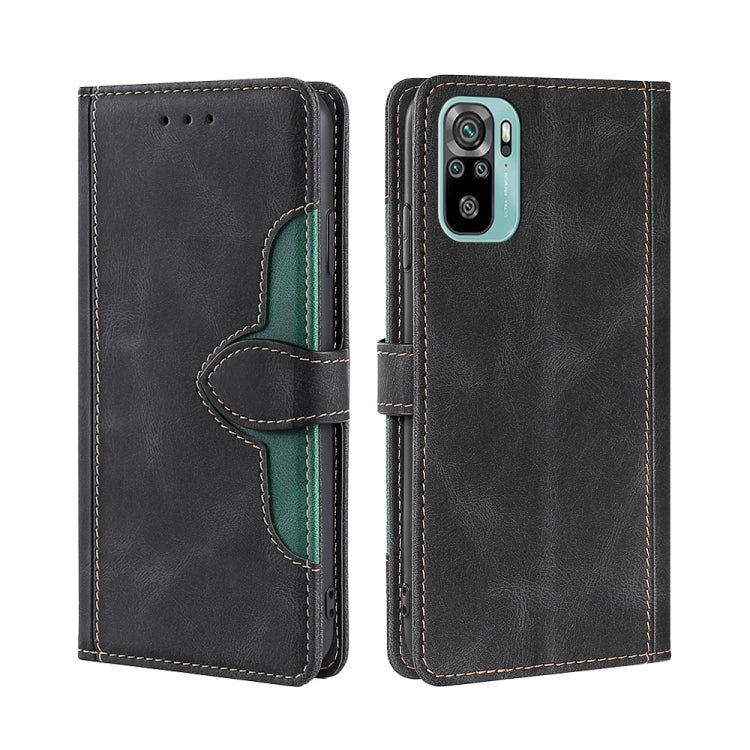 For Xiaomi Redmi Note 10 / Note 10S Skin Feel Straw Hat Magnetic Buckle Horizontal Flip PU Leather Case with Holder & Card Slots & Wallet