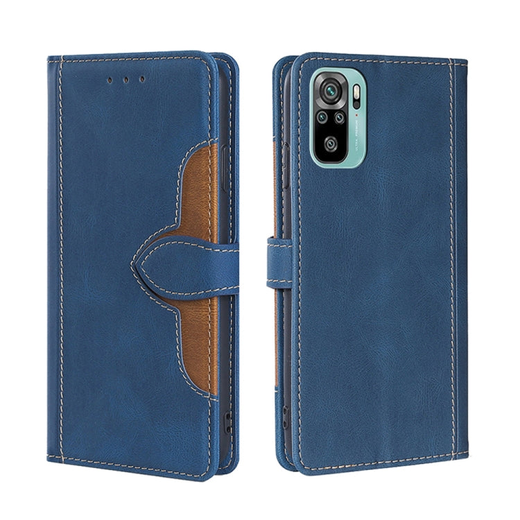 For Xiaomi Redmi Note 10 / Note 10S Skin Feel Straw Hat Magnetic Buckle Horizontal Flip PU Leather Case with Holder & Card Slots & Wallet