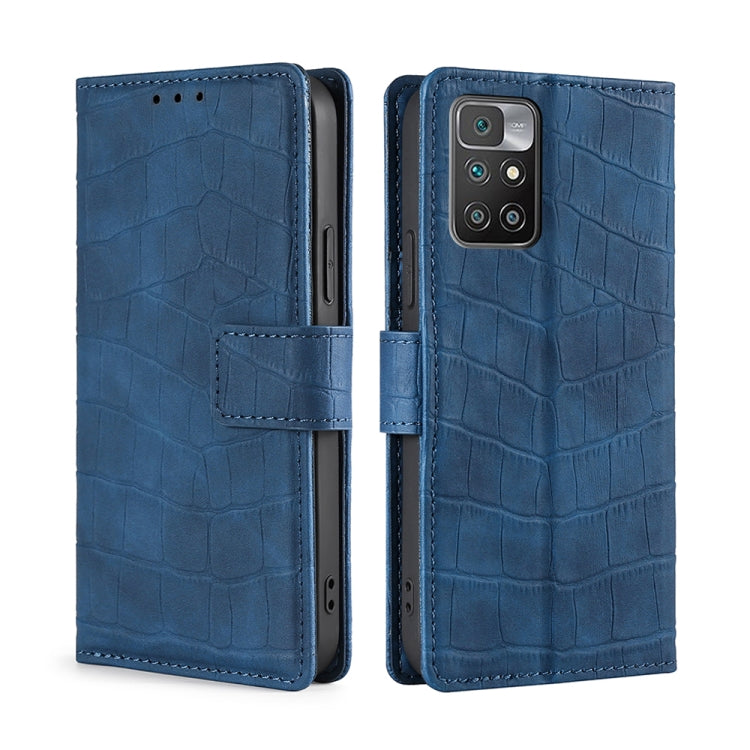 For Xiaomi Redmi 10 Skin Feel Crocodile Texture Magnetic Clasp Horizontal Flip PU Leather Case with Holder & Card Slots & Wallet
