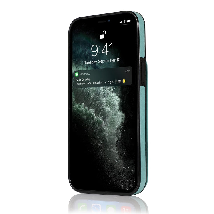 For iPhone 13 Solid Color PC + TPU Protective Case with Holder & Card Slots