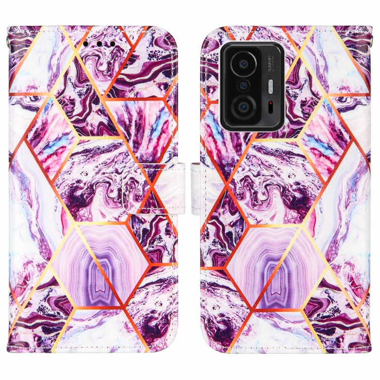 For Xiaomi Mi 11T Marble Stitching Horizontal Flip PU Leather Case with Holder & Card Slots & Wallet & Lanyard