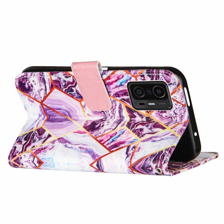 For Xiaomi Mi 11T Marble Stitching Horizontal Flip PU Leather Case with Holder & Card Slots & Wallet & Lanyard