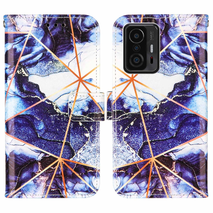 For Xiaomi Mi 11T Marble Stitching Horizontal Flip PU Leather Case with Holder & Card Slots & Wallet & Lanyard