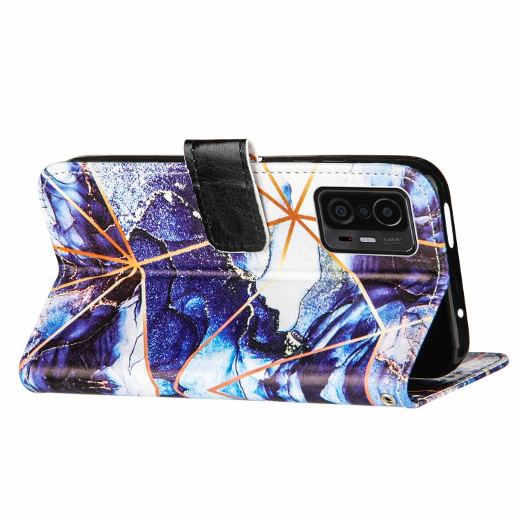 For Xiaomi Mi 11T Marble Stitching Horizontal Flip PU Leather Case with Holder & Card Slots & Wallet & Lanyard