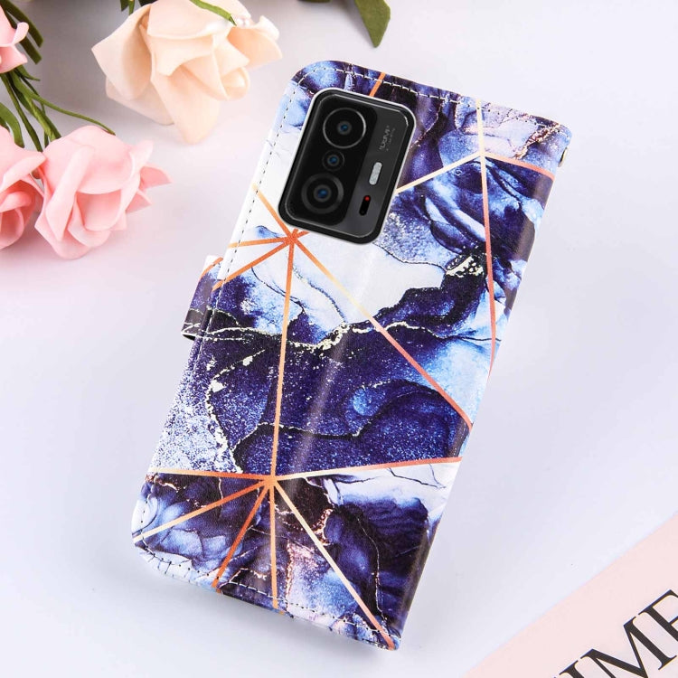 For Xiaomi Mi 11T Marble Stitching Horizontal Flip PU Leather Case with Holder & Card Slots & Wallet & Lanyard
