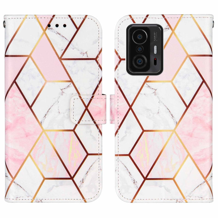 For Xiaomi Mi 11T Marble Stitching Horizontal Flip PU Leather Case with Holder & Card Slots & Wallet & Lanyard