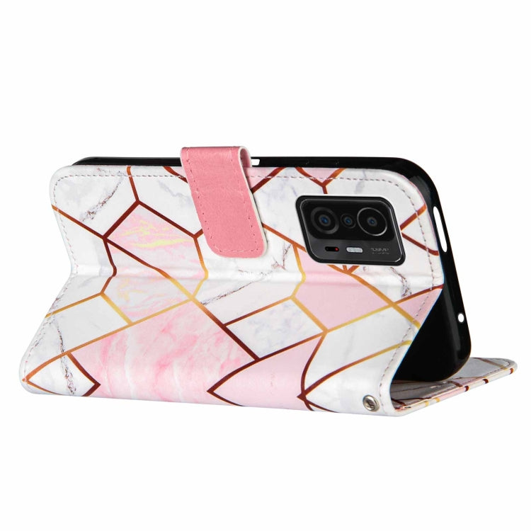 For Xiaomi Mi 11T Marble Stitching Horizontal Flip PU Leather Case with Holder & Card Slots & Wallet & Lanyard