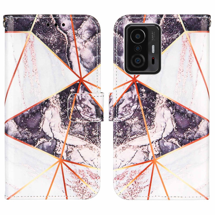 For Xiaomi Mi 11T Marble Stitching Horizontal Flip PU Leather Case with Holder & Card Slots & Wallet & Lanyard