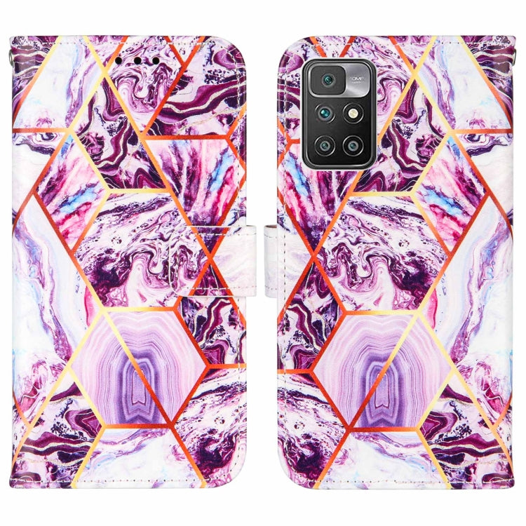 For Xiaomi Redmi 10 Marble Stitching Horizontal Flip PU Leather Case with Holder & Card Slots & Wallet & Lanyard
