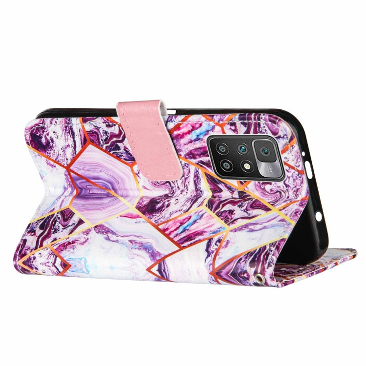 For Xiaomi Redmi 10 Marble Stitching Horizontal Flip PU Leather Case with Holder & Card Slots & Wallet & Lanyard