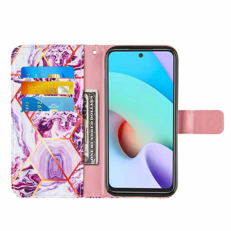 For Xiaomi Redmi 10 Marble Stitching Horizontal Flip PU Leather Case with Holder & Card Slots & Wallet & Lanyard