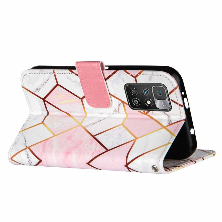 For Xiaomi Redmi 10 Marble Stitching Horizontal Flip PU Leather Case with Holder & Card Slots & Wallet & Lanyard