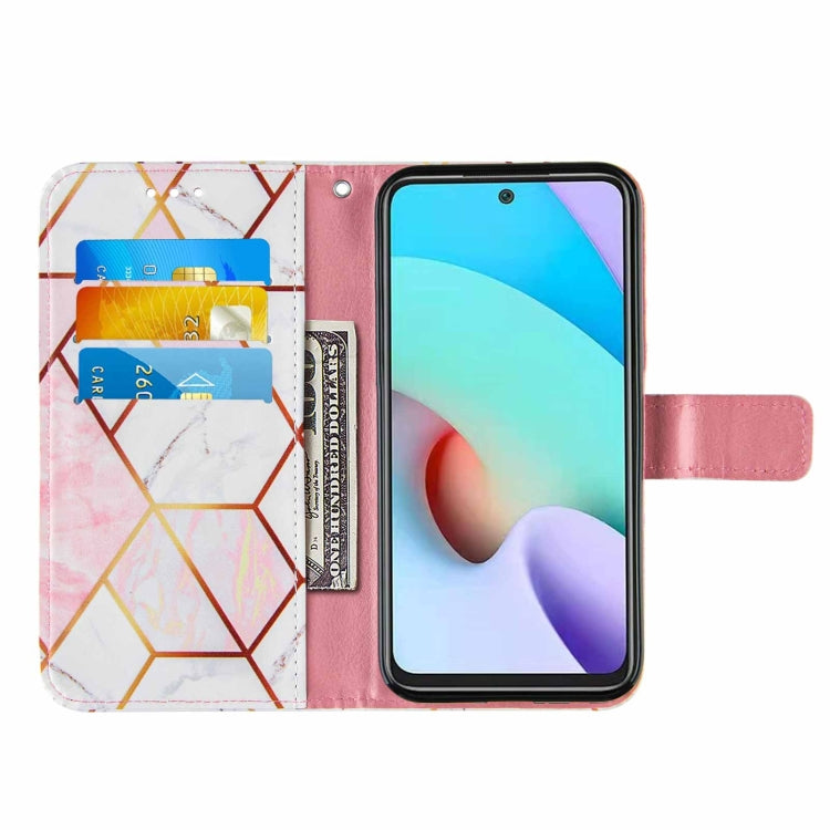 For Xiaomi Redmi 10 Marble Stitching Horizontal Flip PU Leather Case with Holder & Card Slots & Wallet & Lanyard