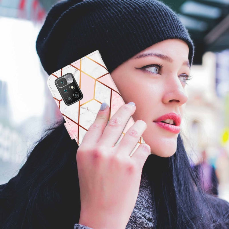 For Xiaomi Redmi 10 Marble Stitching Horizontal Flip PU Leather Case with Holder & Card Slots & Wallet & Lanyard