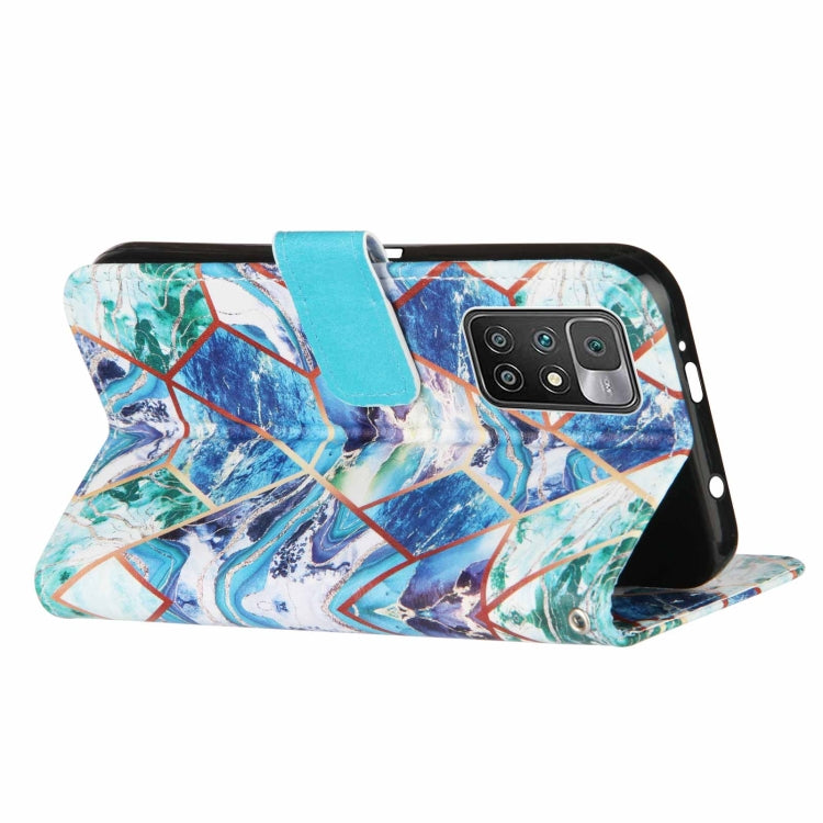 For Xiaomi Redmi 10 Marble Stitching Horizontal Flip PU Leather Case with Holder & Card Slots & Wallet & Lanyard