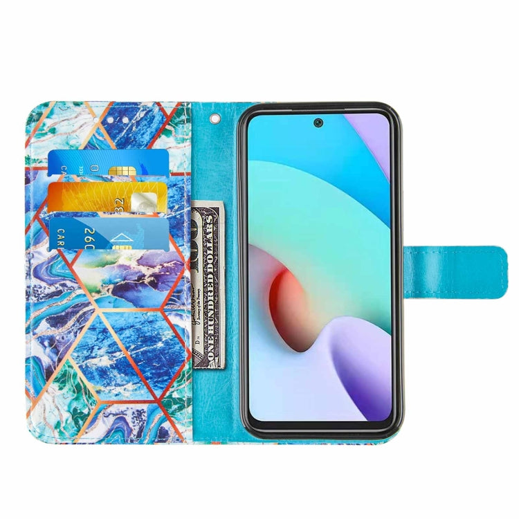 For Xiaomi Redmi 10 Marble Stitching Horizontal Flip PU Leather Case with Holder & Card Slots & Wallet & Lanyard