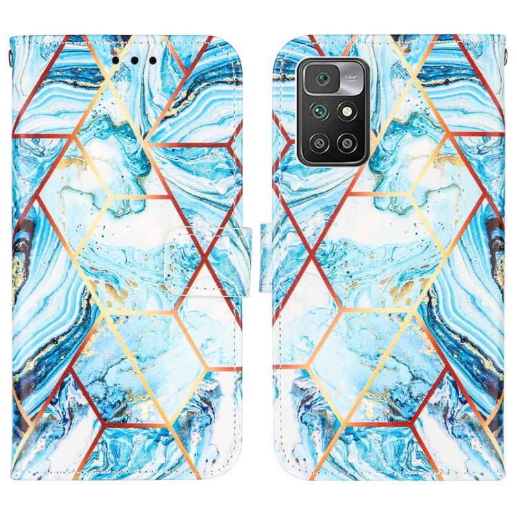 For Xiaomi Redmi 10 Marble Stitching Horizontal Flip PU Leather Case with Holder & Card Slots & Wallet & Lanyard
