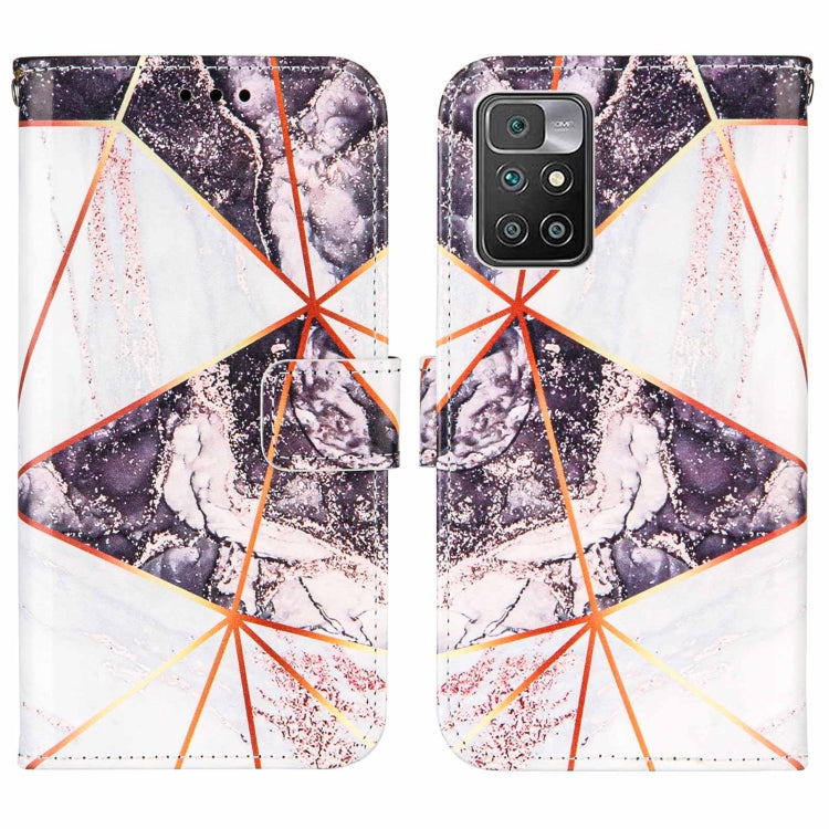 For Xiaomi Redmi 10 Marble Stitching Horizontal Flip PU Leather Case with Holder & Card Slots & Wallet & Lanyard
