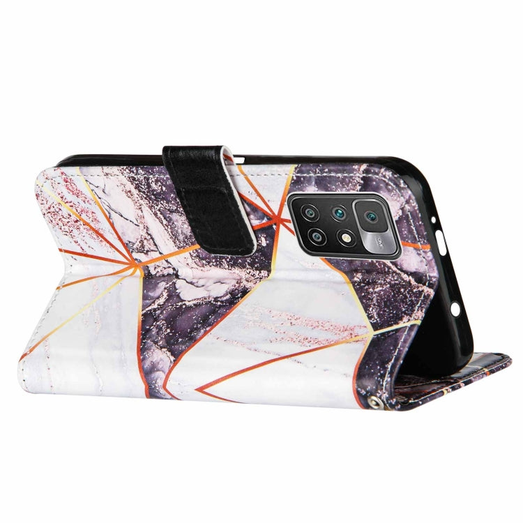 For Xiaomi Redmi 10 Marble Stitching Horizontal Flip PU Leather Case with Holder & Card Slots & Wallet & Lanyard