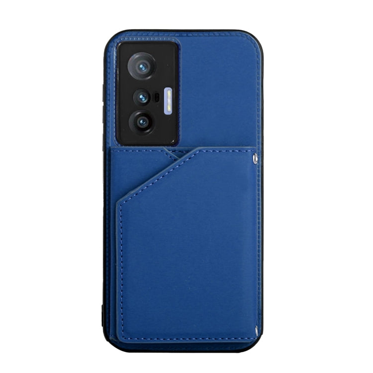 For vivo X70 Skin Feel PU + TPU + PC Back Cover Shockproof Case with Card Slots & Holder & Photo Frame