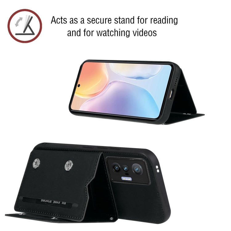 For vivo X70 Skin Feel PU + TPU + PC Back Cover Shockproof Case with Card Slots & Holder & Photo Frame