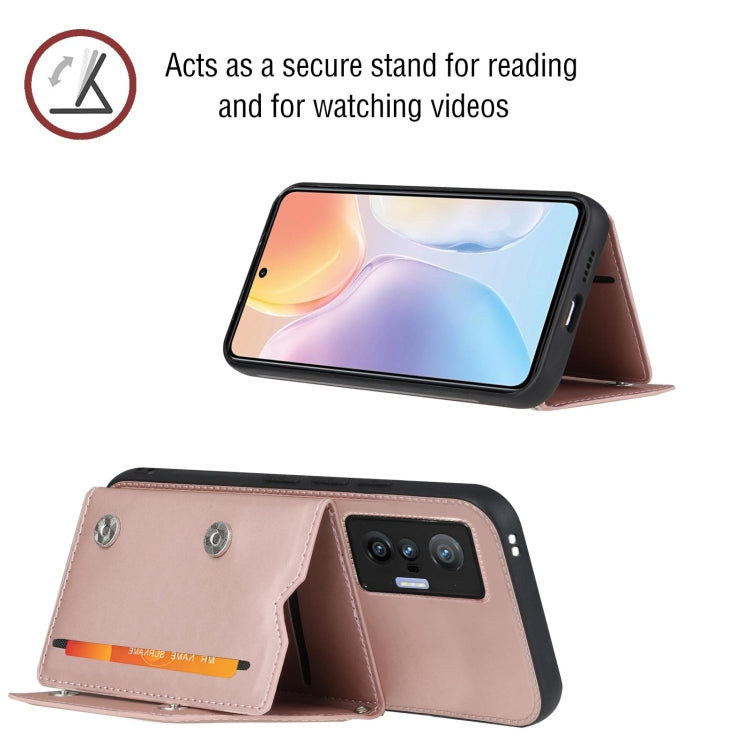 For vivo X70 Skin Feel PU + TPU + PC Back Cover Shockproof Case with Card Slots & Holder & Photo Frame