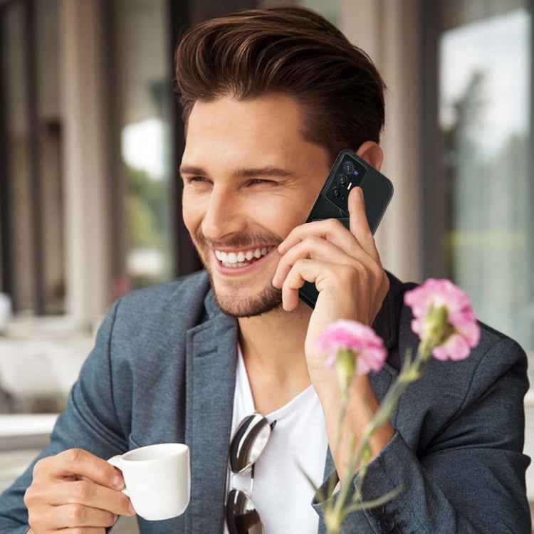 For vivo X70 Pro+ Skin Feel PU + TPU + PC Back Cover Shockproof Case with Card Slots & Holder & Photo Frame