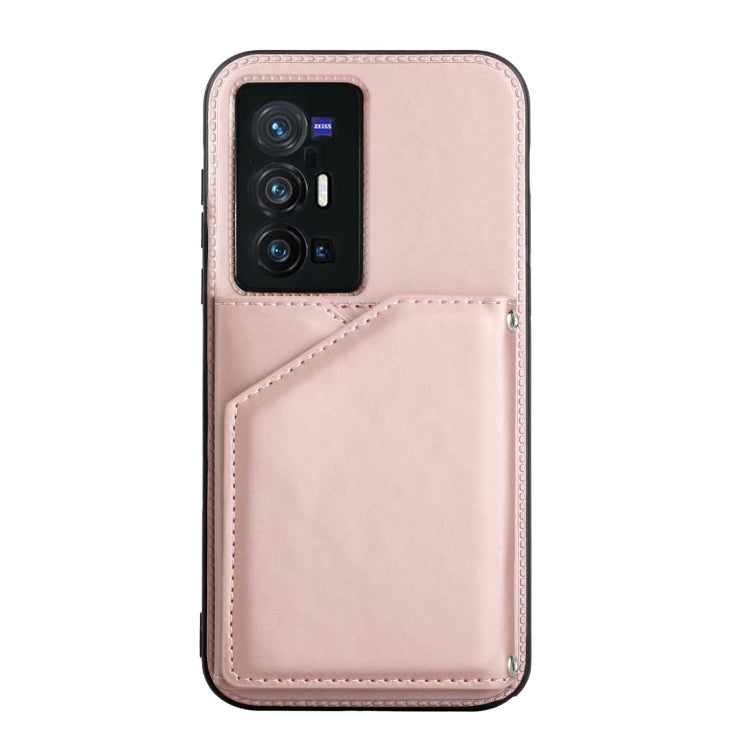 For vivo X70 Pro+ Skin Feel PU + TPU + PC Back Cover Shockproof Case with Card Slots & Holder & Photo Frame